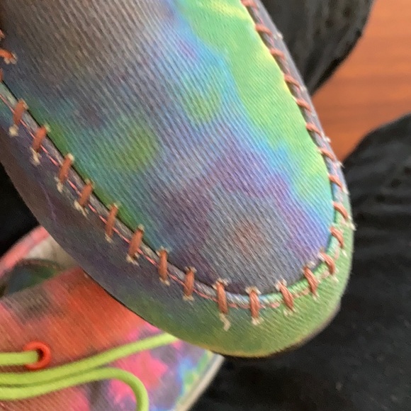 Akid Tie Dye moc canvas lace sneakers kids size 5 - Picture 14 of 16